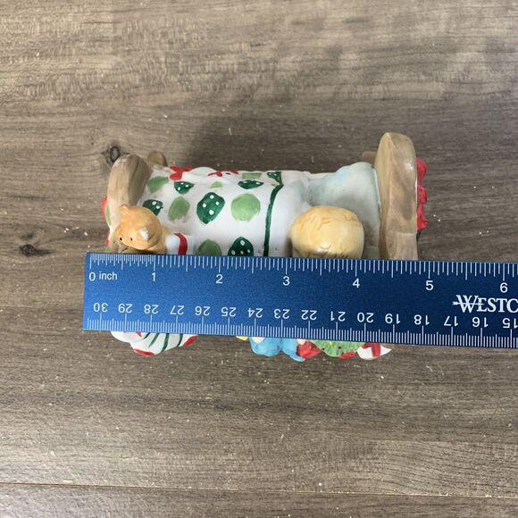 Vintage Sleeping Child Christmas Ceramic Music Box Silent Night - Tested - Picture 9 of 11